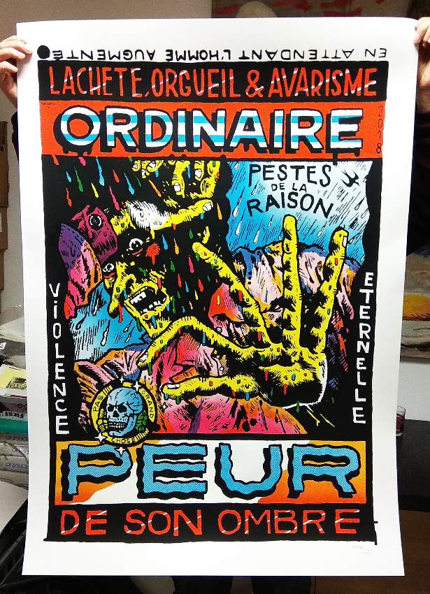 FEAR OF HIS SHADOW / Screenprint by Moolinex / Large format