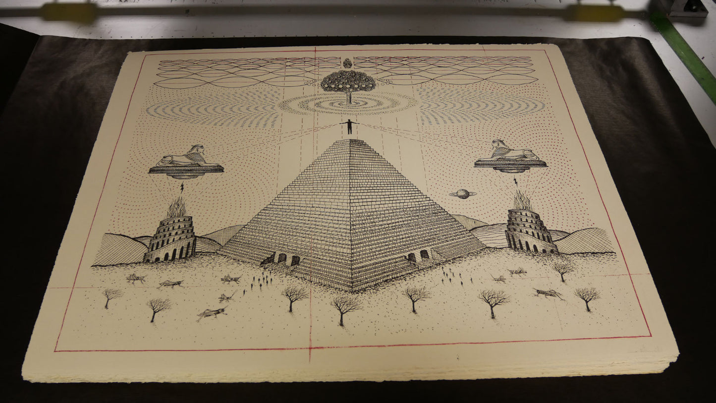 Pyramid Mysteries / Screenprint by Daniel Martin Diaz