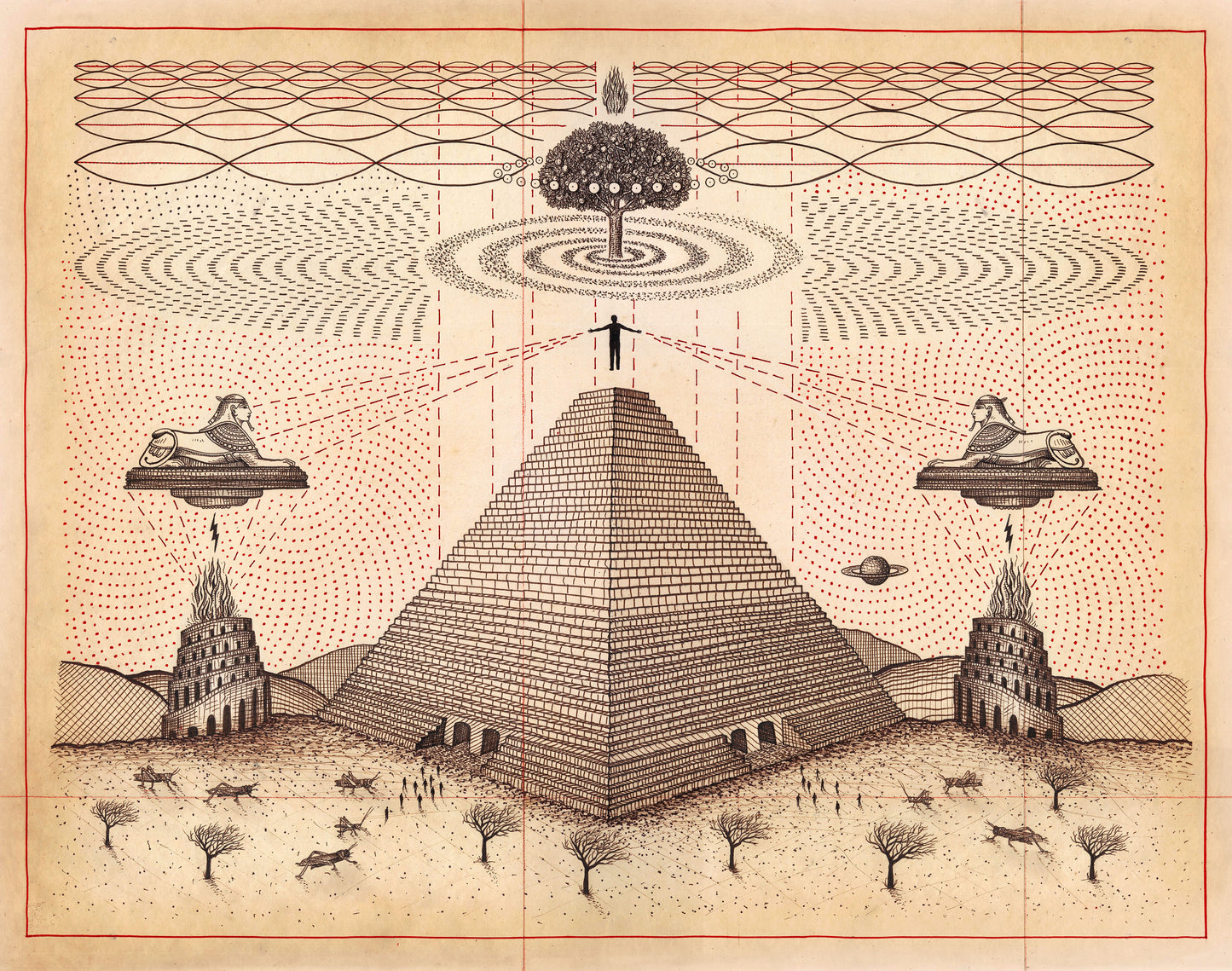Pyramid Mysteries / Screenprint by Daniel Martin Diaz
