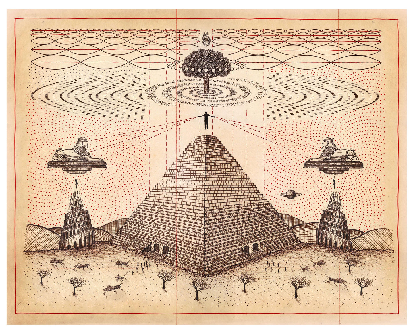 Pyramid Mysteries / Screenprint by Daniel Martin Diaz