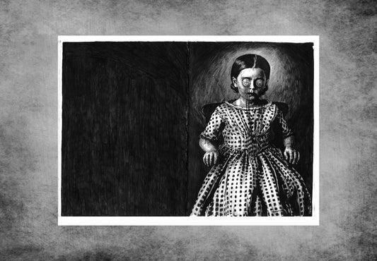 Kleines Mädchen mit Münzen / Risograph von Jean-Luc Navette