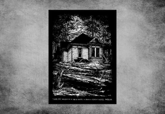 Submerged cabin / Screenprint by Jean-Luc Navette