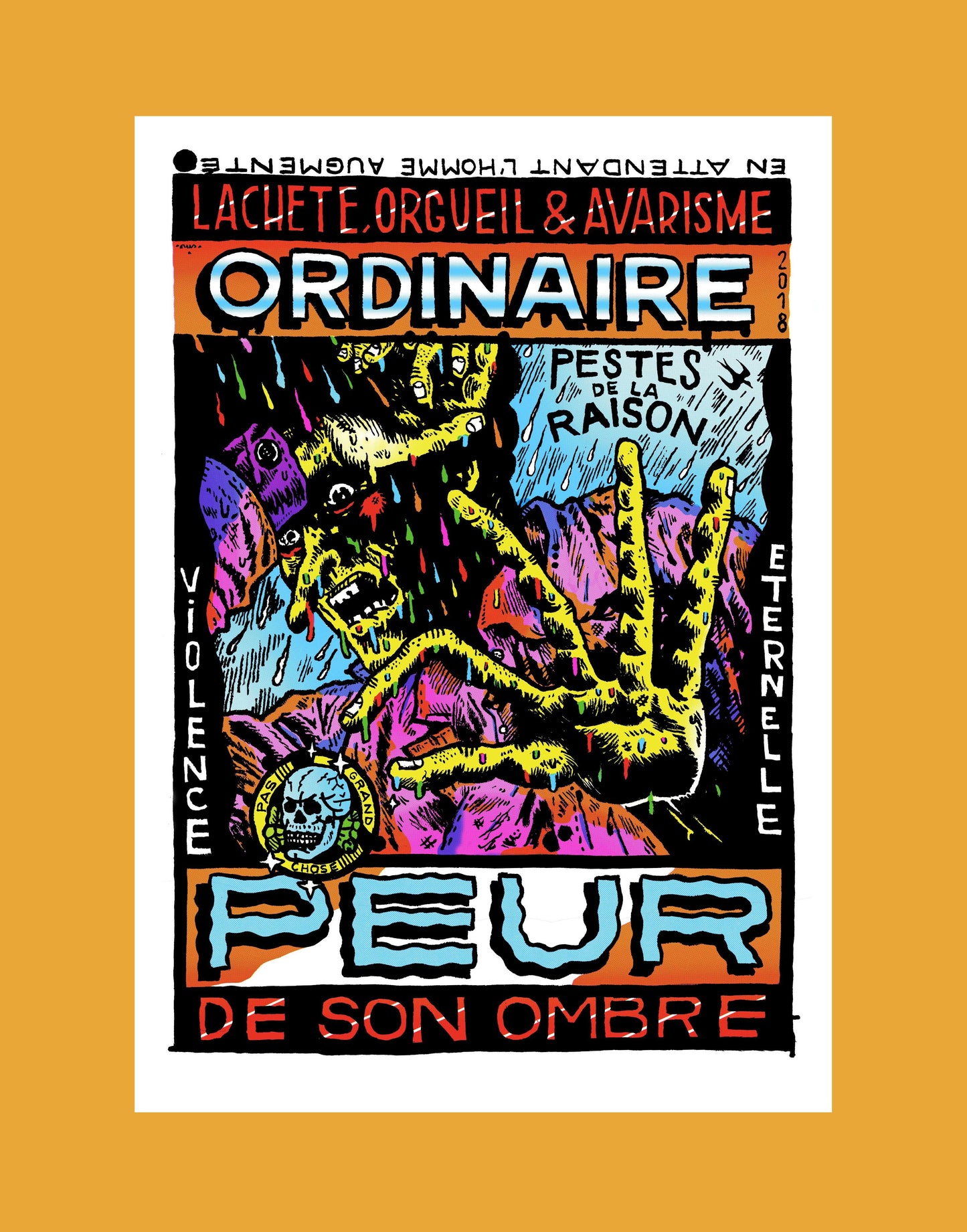 FEAR OF HIS SHADOW / Screenprint by Moolinex / Large format