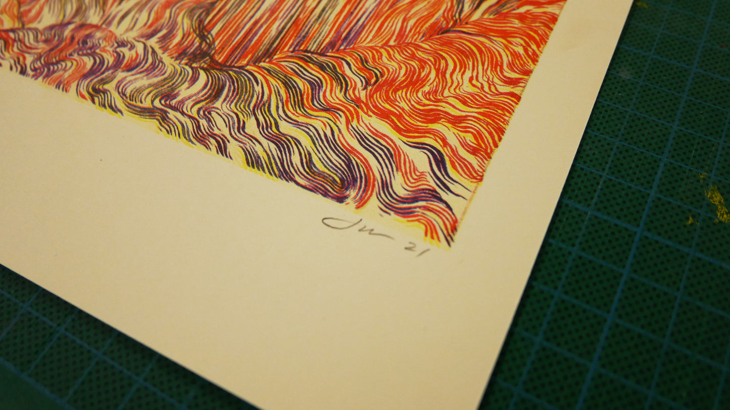 YELLOW ROCK / Risograph by artist Jacob van Loon