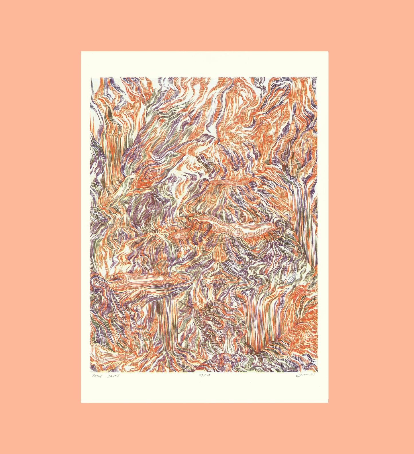 YELLOW ROCK / Risograph by artist Jacob van Loon