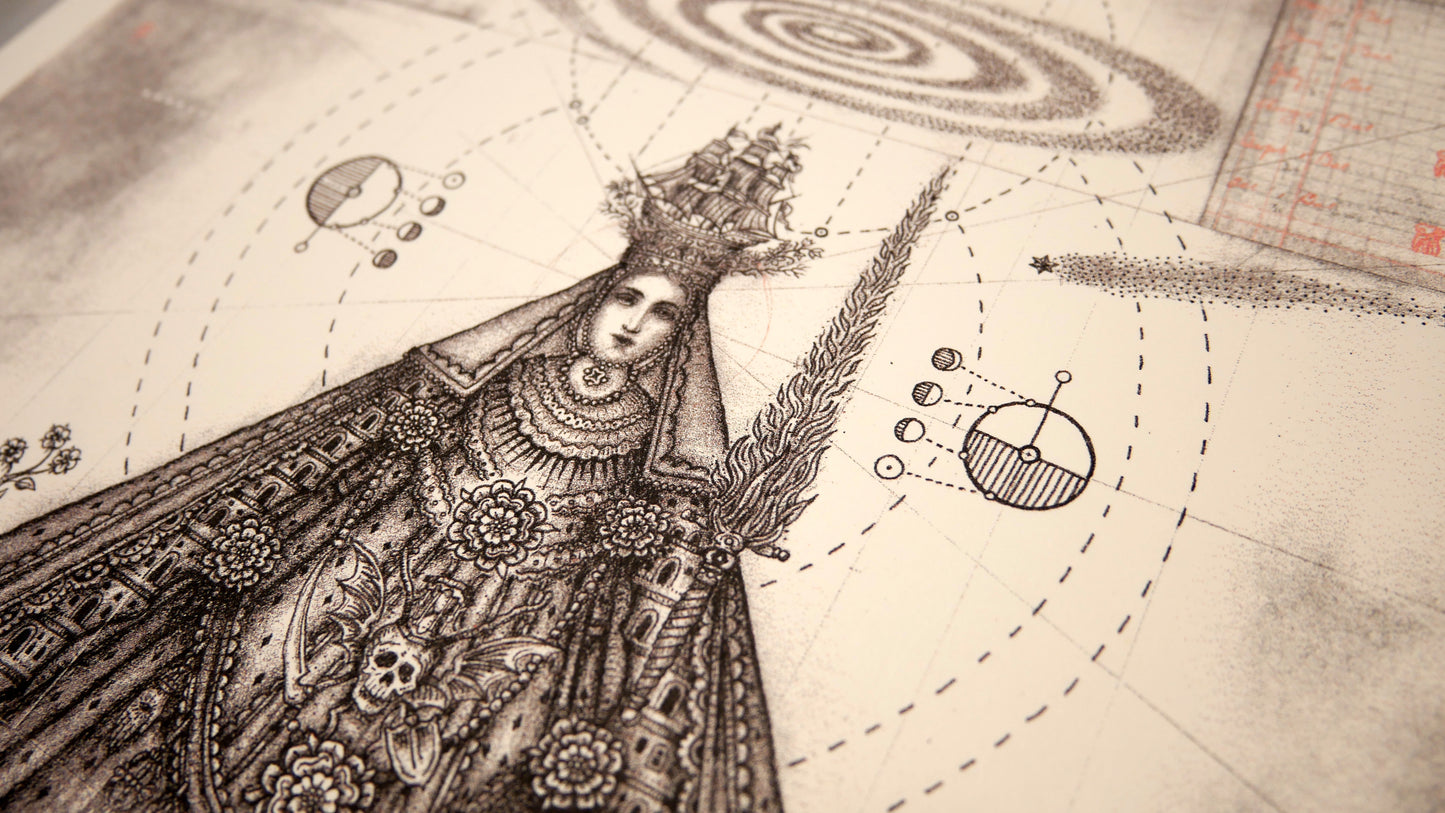OMEN / Riso print by Daniel Martin Diaz
