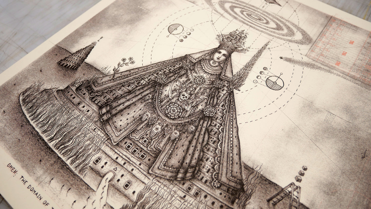 OMEN / Riso print by Daniel Martin Diaz