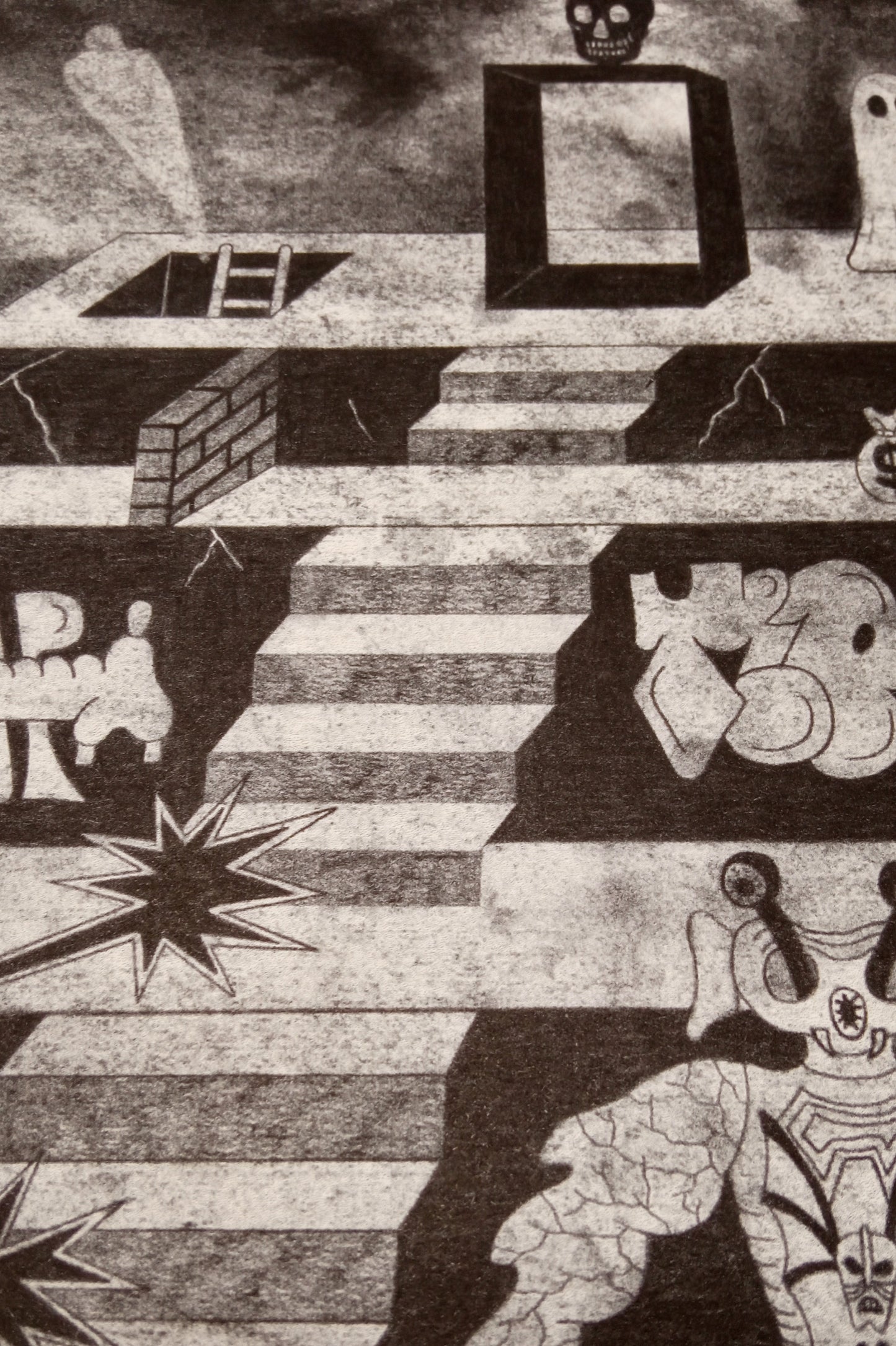 MOND / Riso-Druck von Laurent Impeduglia