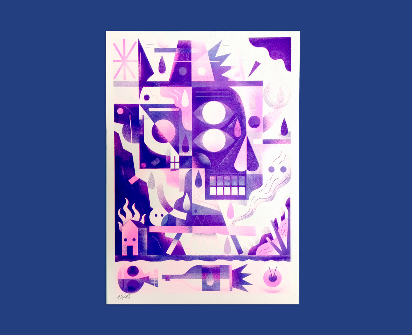 Mr Skull and the burning house / Riso NIARK1