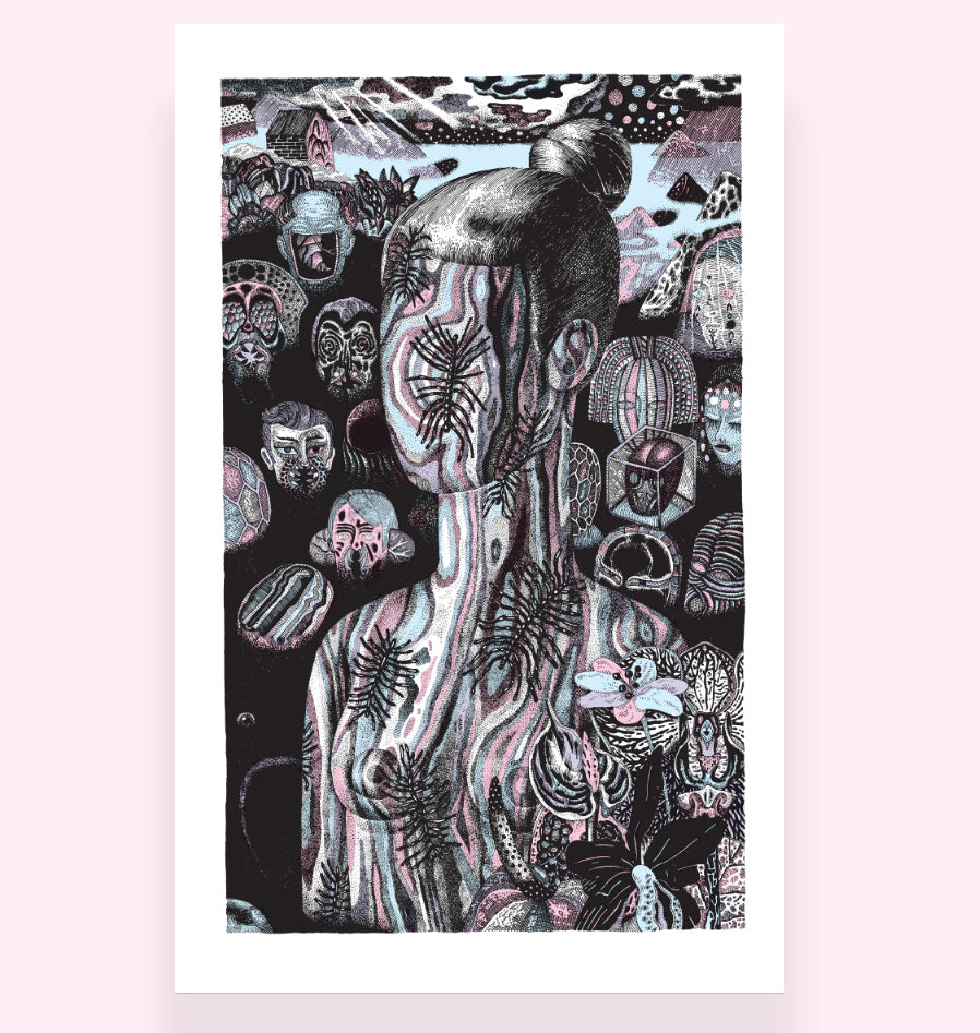WOODEN GIRL / Screenprint Boris PRAMATAROV