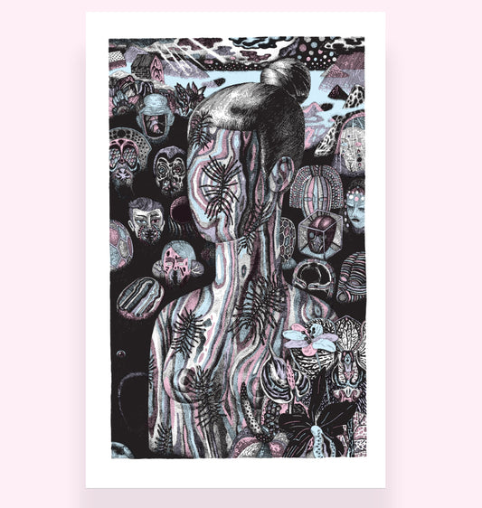 WOODEN GIRL / Screenprint Boris PRAMATAROV