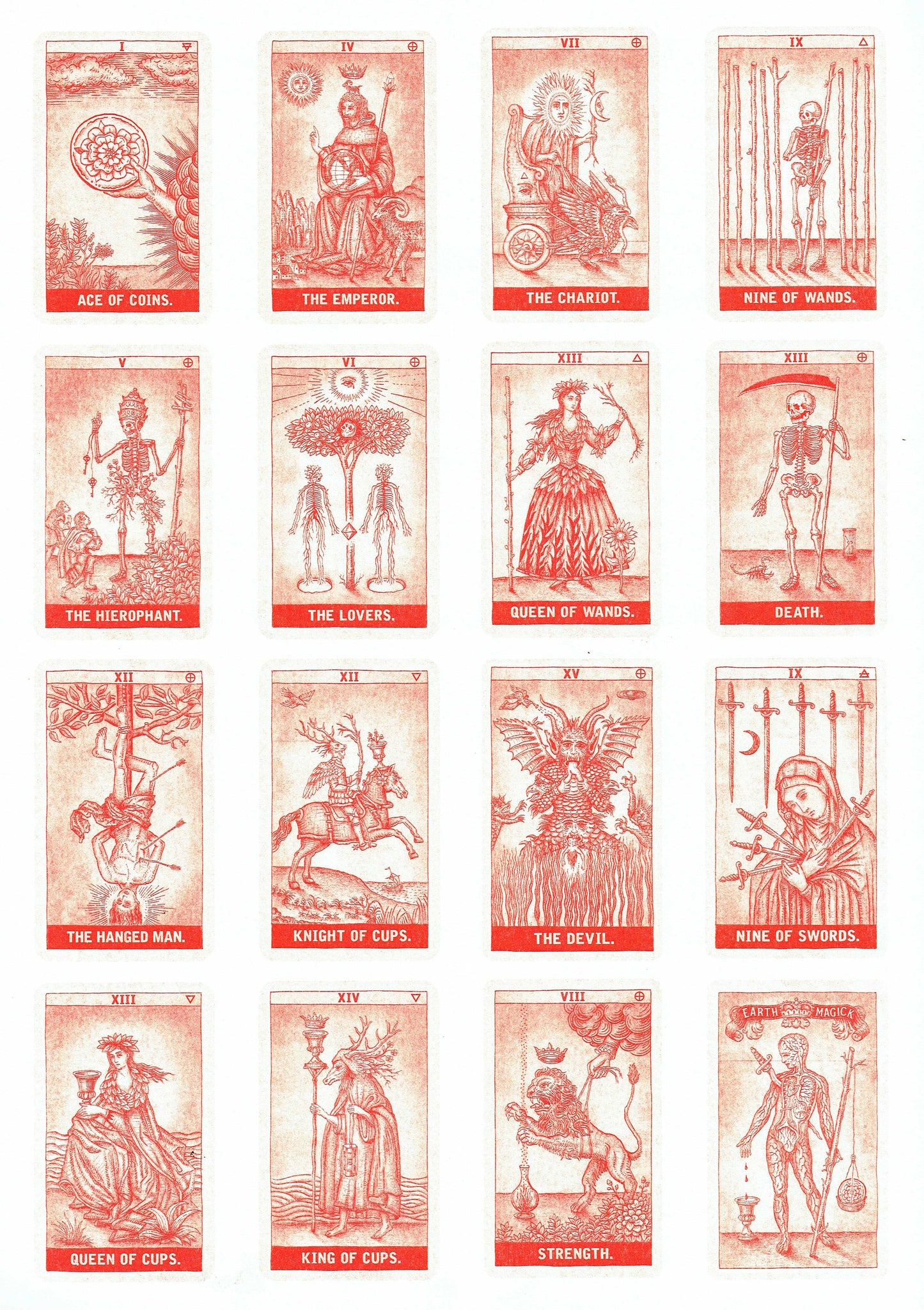 Tarot / Risographie de Daniel Martin Diaz