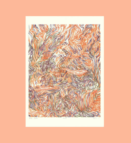 YELLOW ROCK / Risograph by artist Jacob van Loon