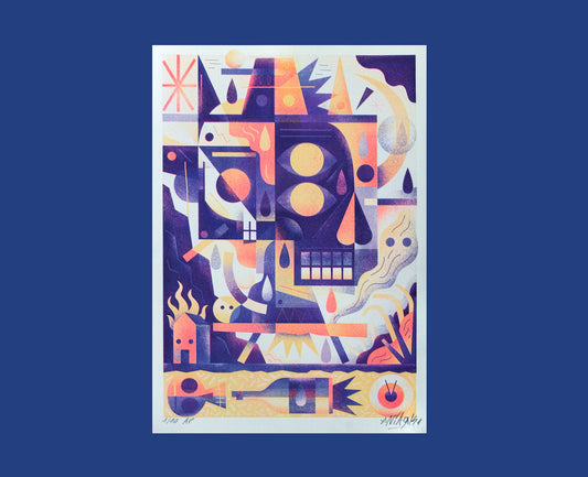 Mr Skull and the burning house / Riso NIARK1